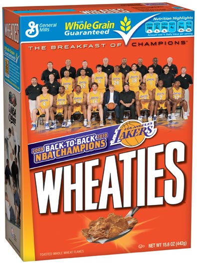 L.A. Lakers Wheaties box L.A. Lakers Wheaties box