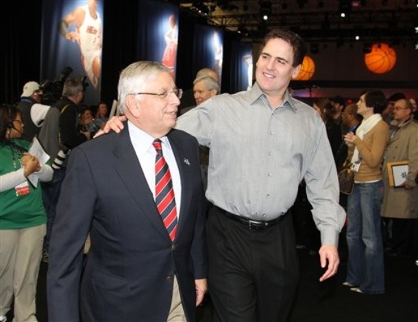 David Stern (left) and Mark Cuban