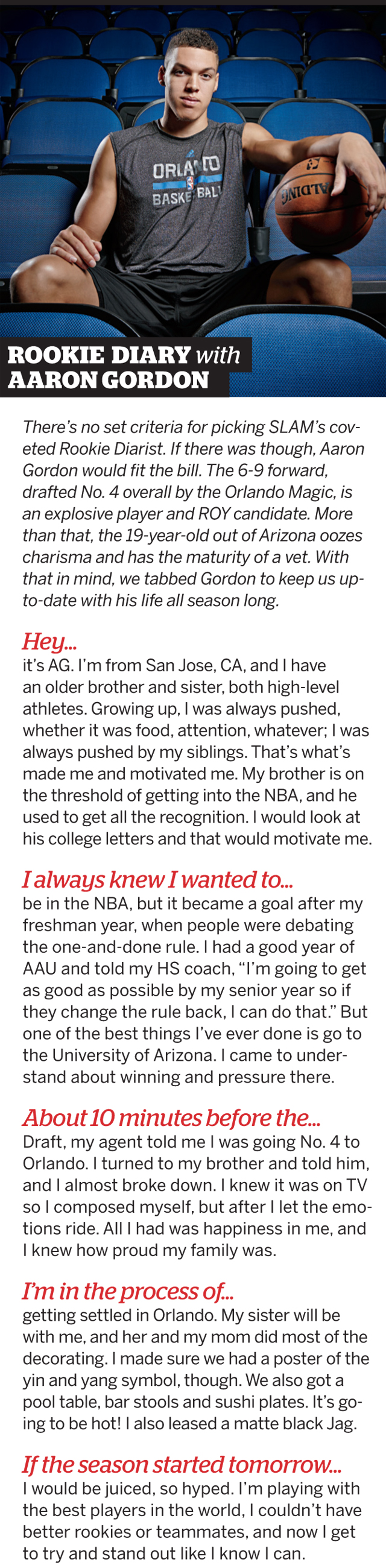 aaron gordon rookie diary, part 1
