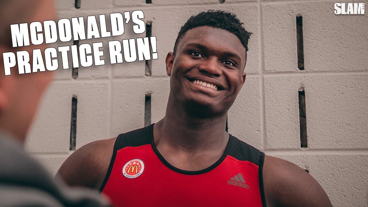 zion williamson mcdonald's practicezion williamson mcdonald's practice
