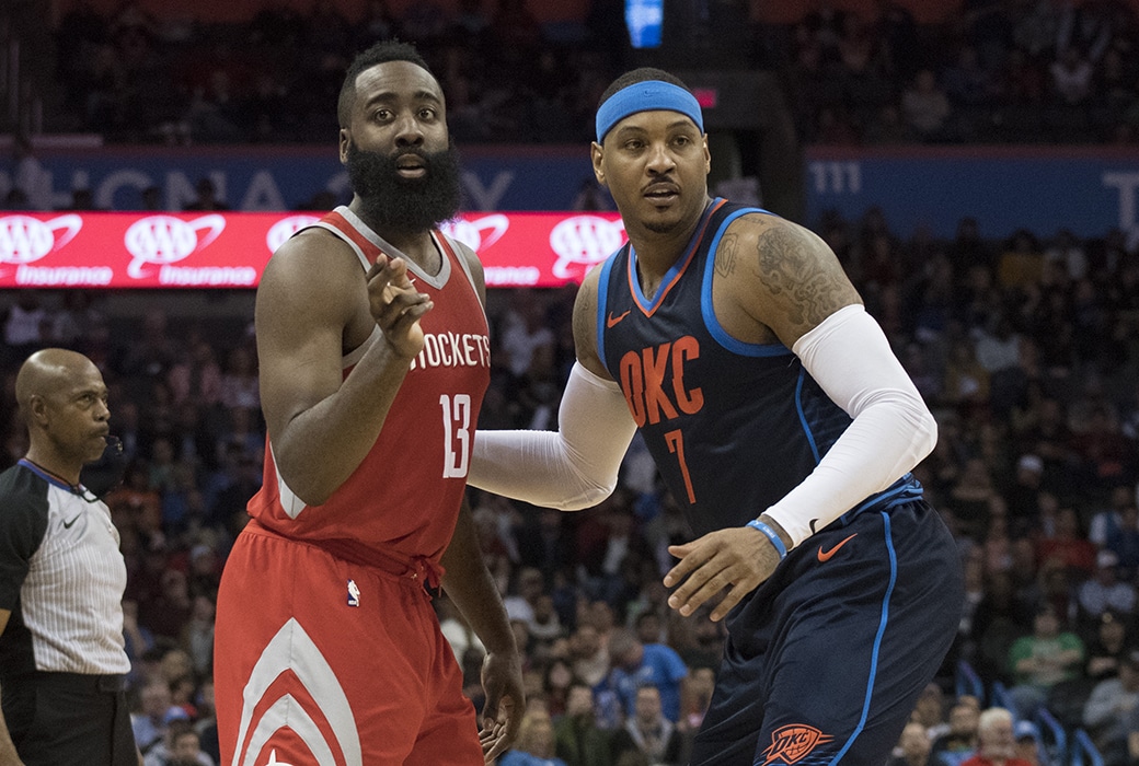 harden carmelo rockets