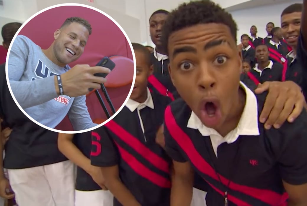 blake griffin reacts team usa dunk video