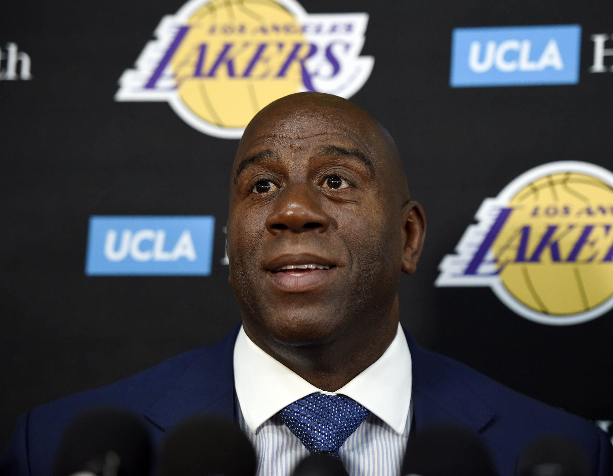 Magic Johnson of the Los Angeles Lakers