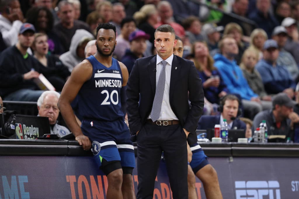 Ryan Saunders, Josh Okogie of the Minnesota Timberwolves