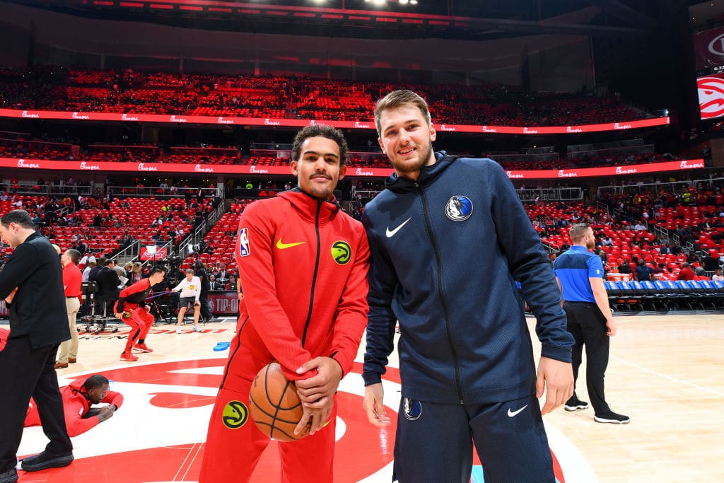 Trae Young of the Atlanta Hawks, Luka Doncic of the Dallas Mavericks
