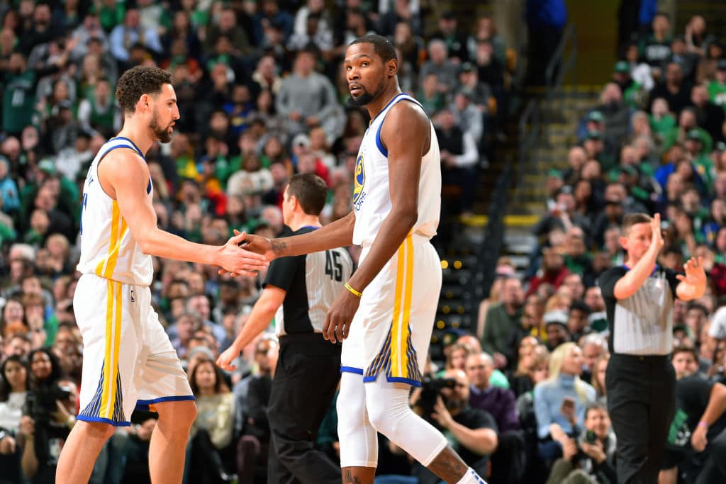 Klay Thompson, Kevin Durant of the Golden State Warriors