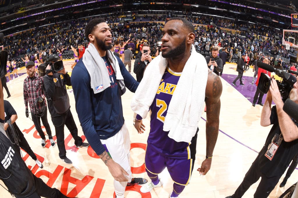 LeBron James of the Los Angeles Lakers. Anthony Davis of the New Orleans Pelicans
