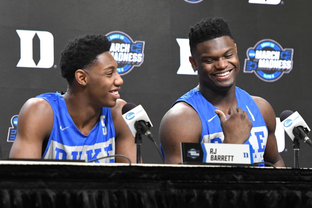 Zion Williamson, R.J. Barrett of the Duke Blue Devils