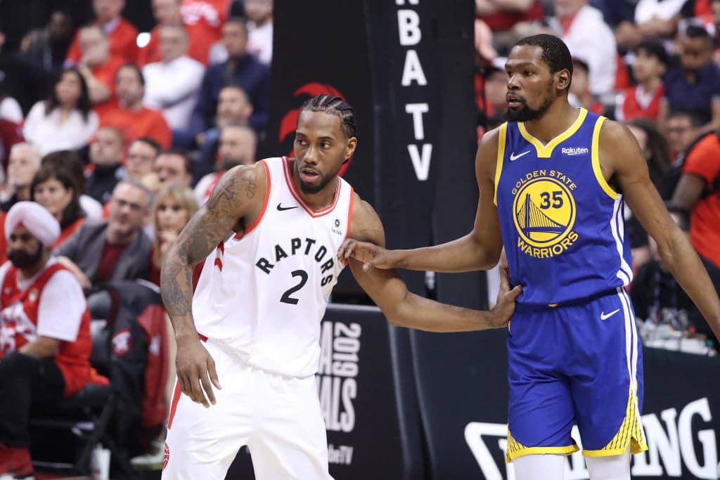 Kawhi Leonard of the Toronto Raptors, Kevin Durant of the Golden State Warriors