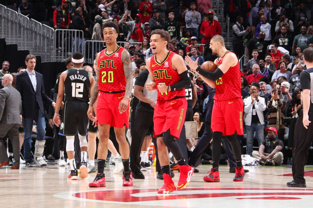 Trae Young, John Collins of the Atlanta Hawks