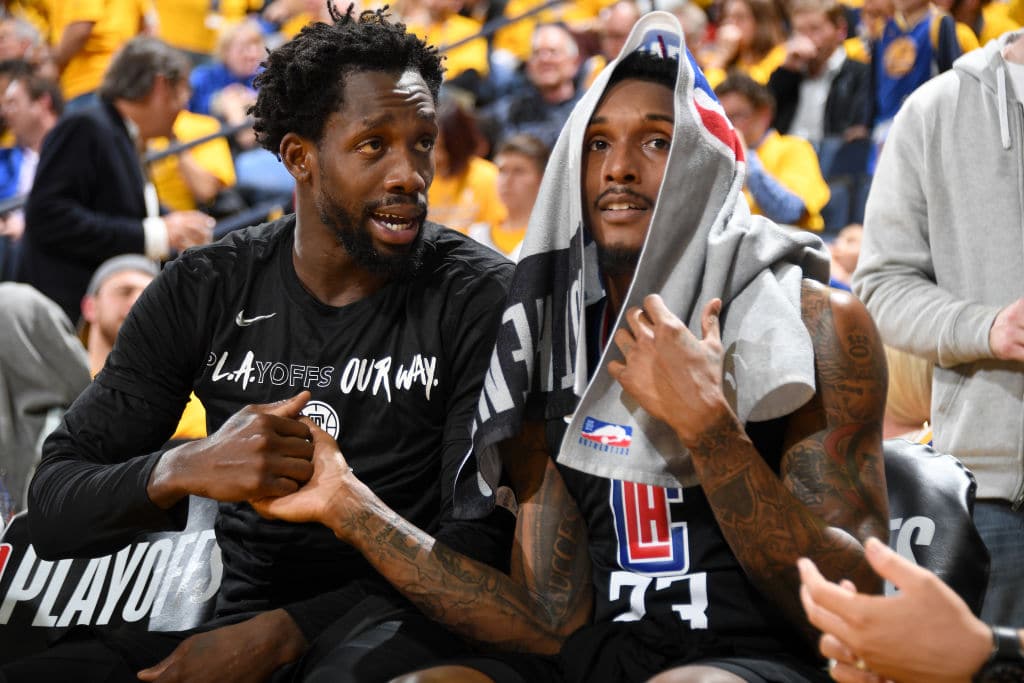 Lou Williams and Patrick Beverley of the Los Angeles Clippers