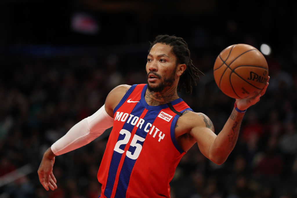 Derrick Rose of the Detroit Pistons