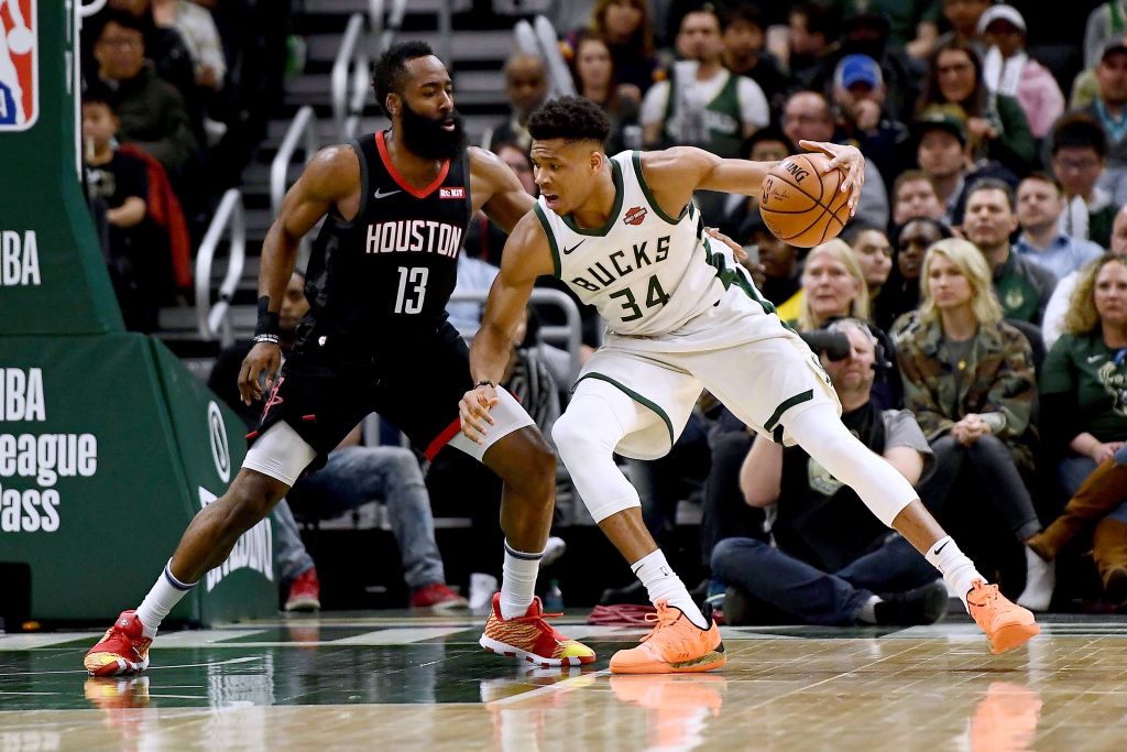 Giannis Antetokounmpo of the Milwaukee Bucks, James Harden of the Houston Rockets
