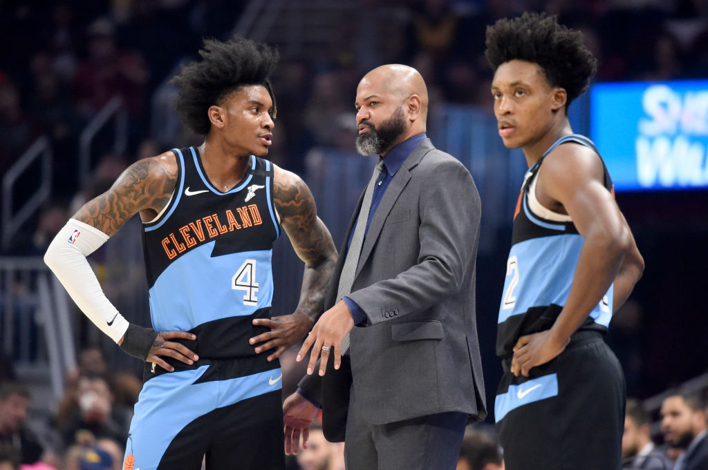 J.B. Bickerstaff, Kevin Porter Jr., Collin Sexton of the Cleveland Cavaliers