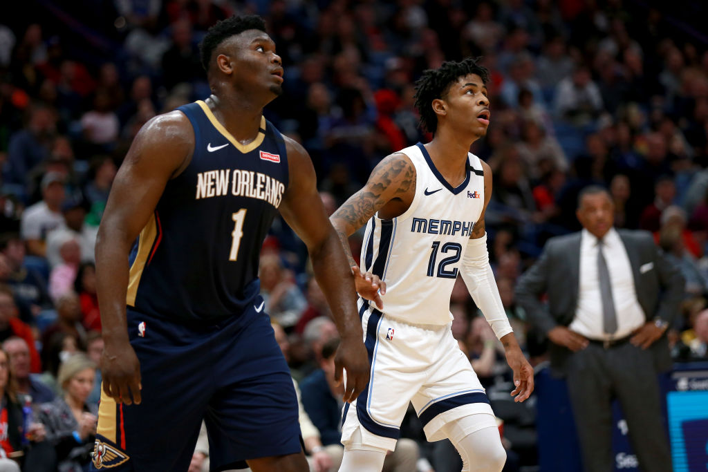 Zion Williamson of the New Orleans Pelicans, Ja Morant of the Memphis Grizzlies