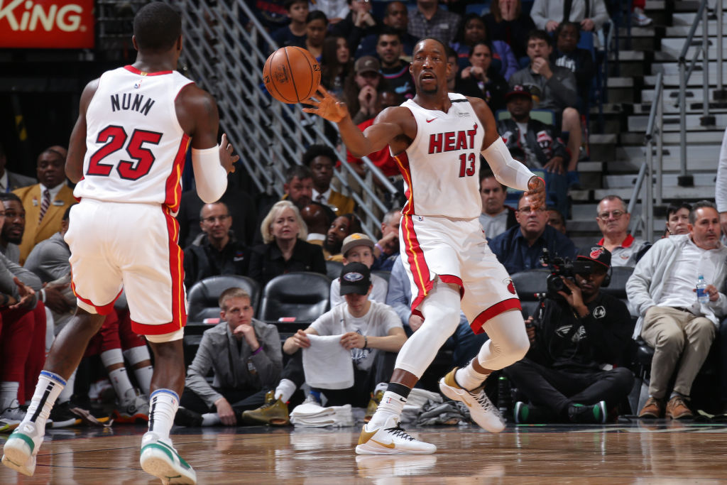 Kendrick Nunn and Bam Adebayo of the Miami Heat