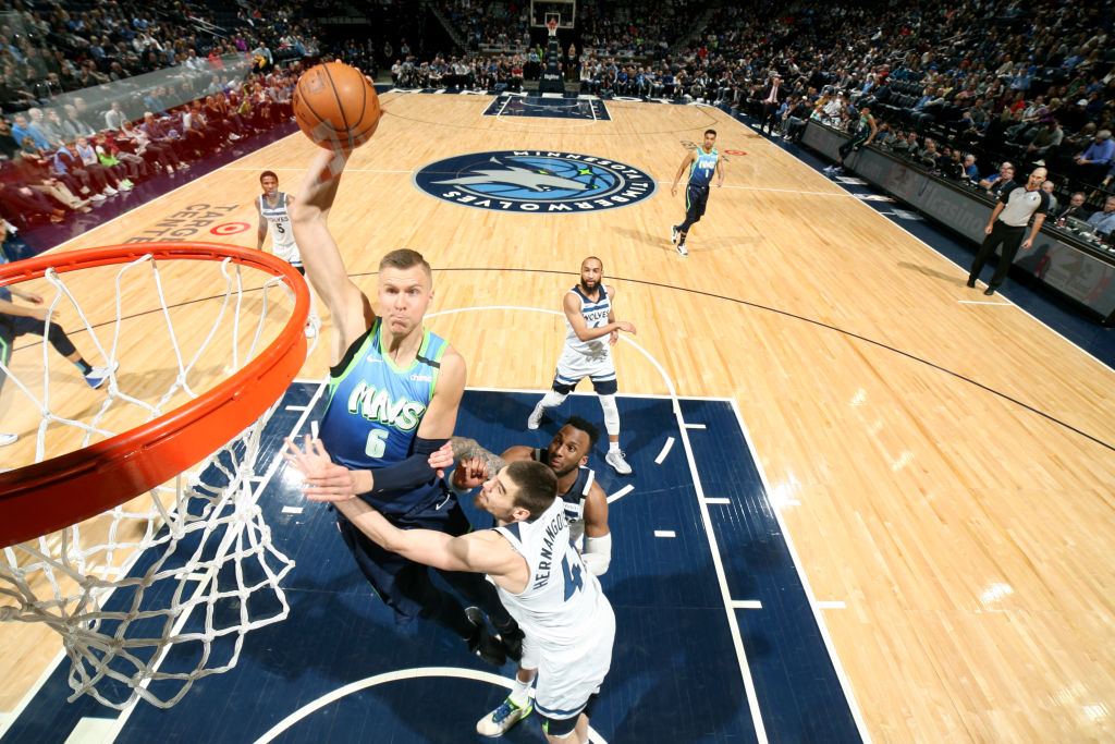 Kristaps Porzingis of the Dallas Mavericks