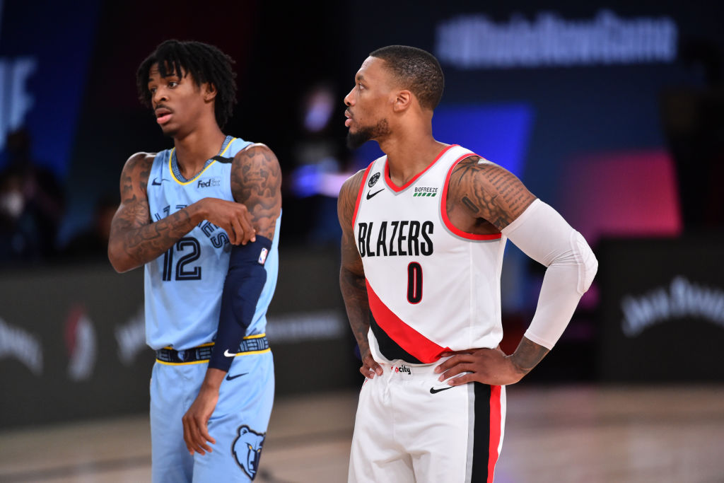 Ja Morant of the Memphis Grizzlies, Damian Lillard of the Portland Trail Blazers