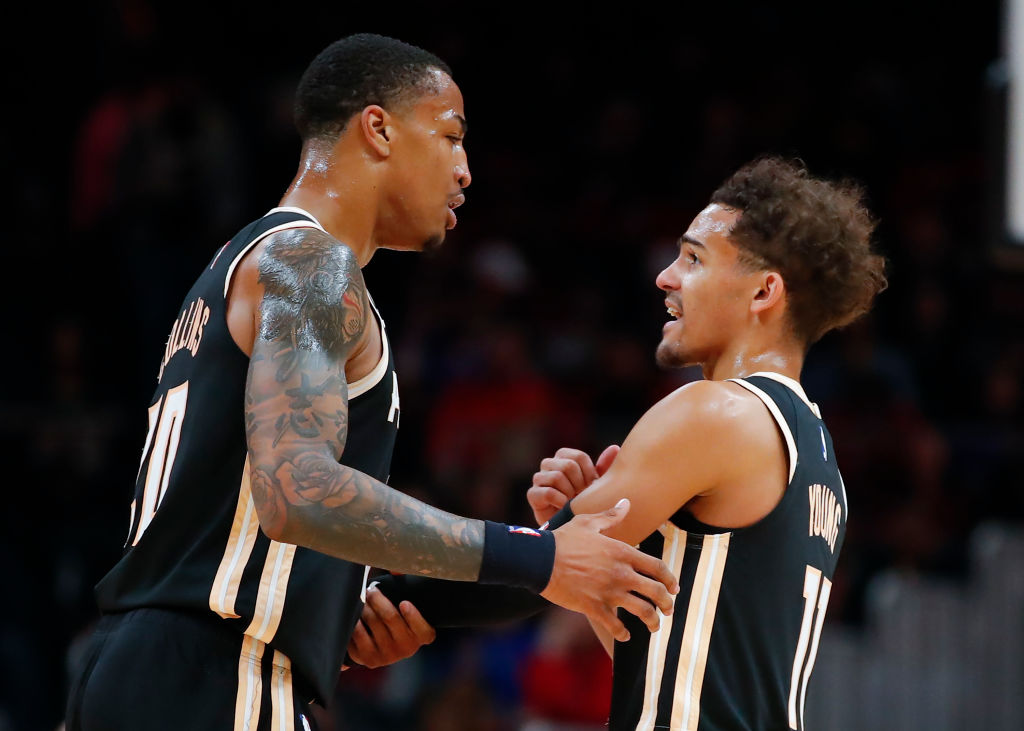 John Collins and Trae Young of the Atlanta Hawks
