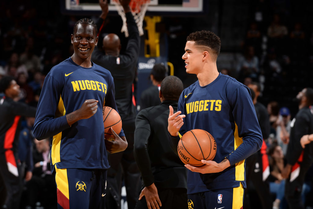Bol Bol and Michael Porter Jr. of the Denver Nuggets