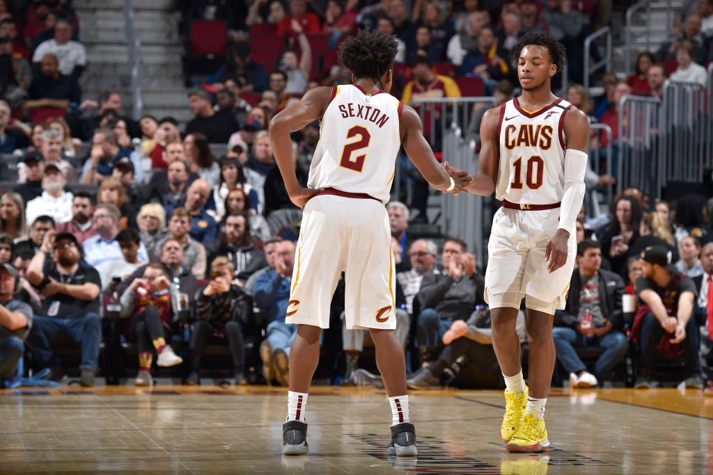 Collin Sexton and Darius Garland of the Cleveland Cavaliers