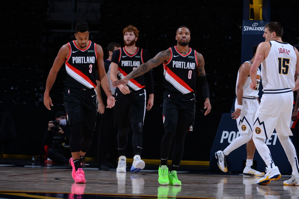 Damian Lillard and CJ McCollum of the Portland Trail Blazers