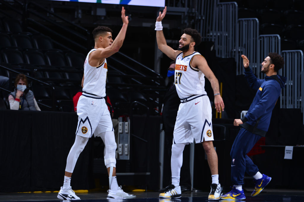 Jamal Murray and Michael Porter Jr. of the Denver Nuggets