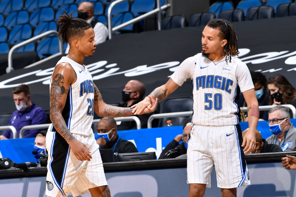 Cole Anthony and Markelle Fultz of the Orlando Magic