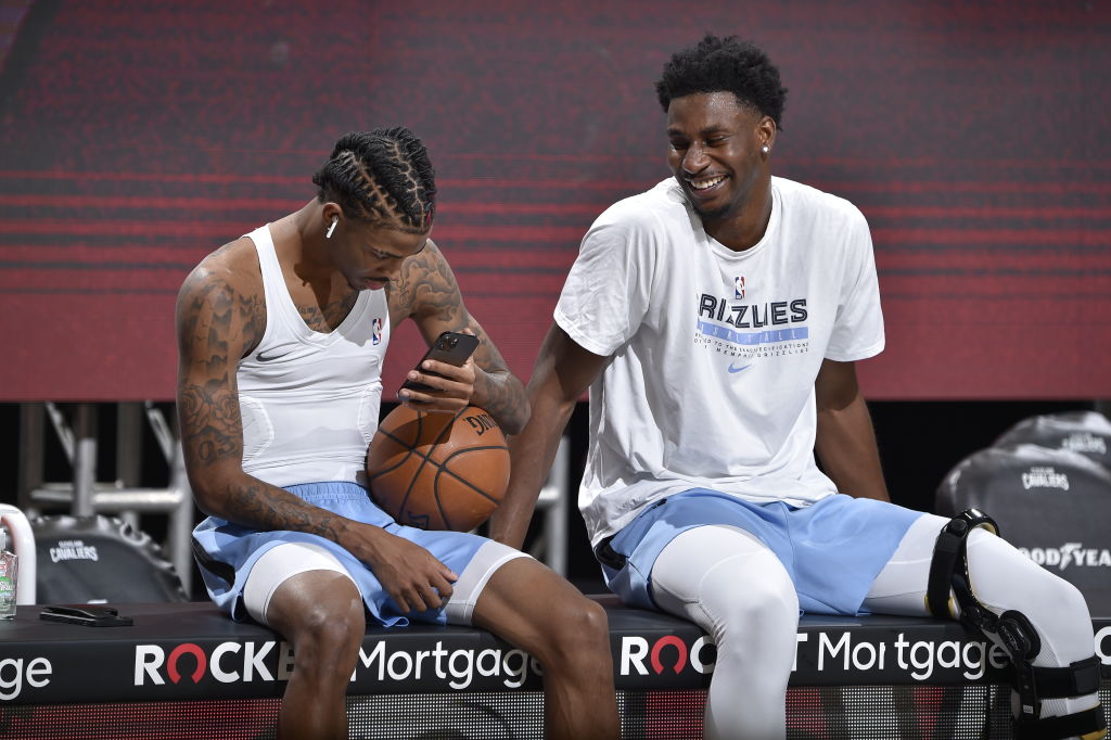Jaren Jackson Jr. and Ja Morant of the Memphis Grizzlies