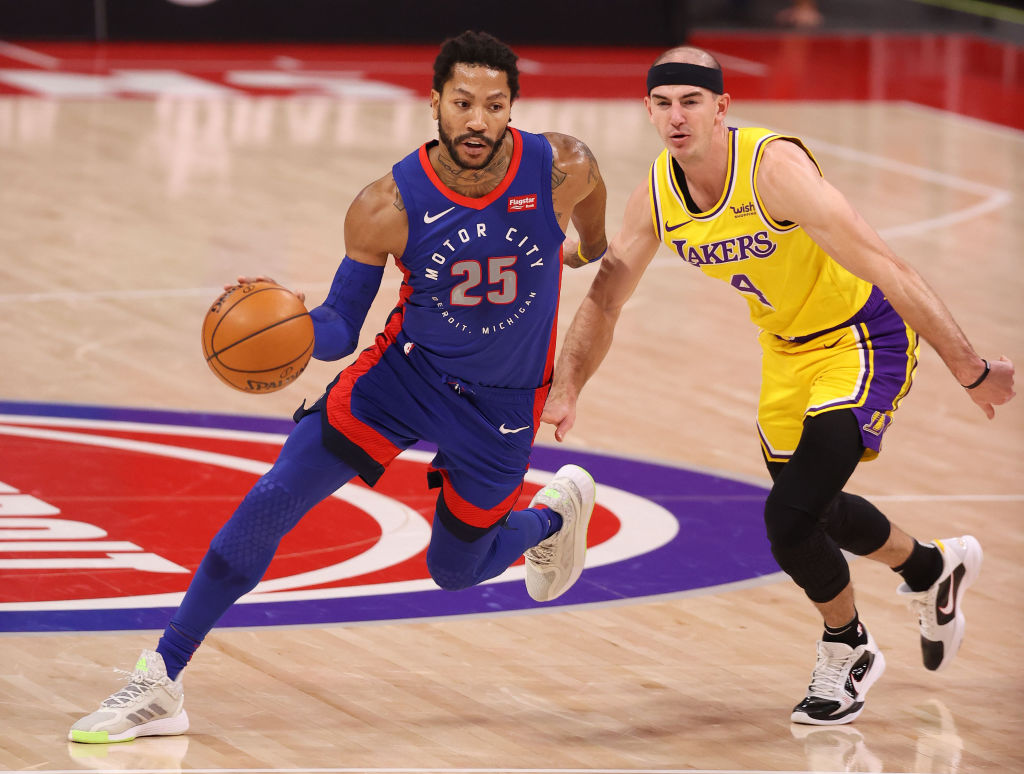 Derrick Rose of the Detroit Pistons