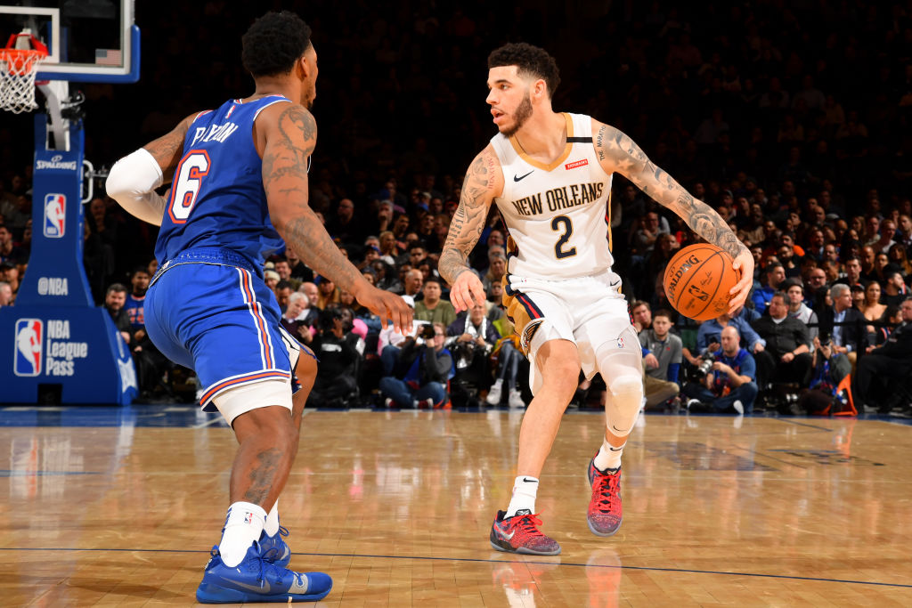Lonzo Ball against the New York Knicks
