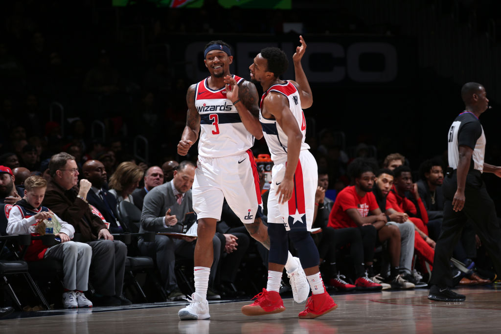 Ish Smith and Bradley Beal of the Washington Wizards