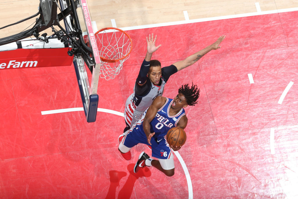 Tyrese Maxey, Daniel Gafford, Philadelphia 76ers, Washington Wizards