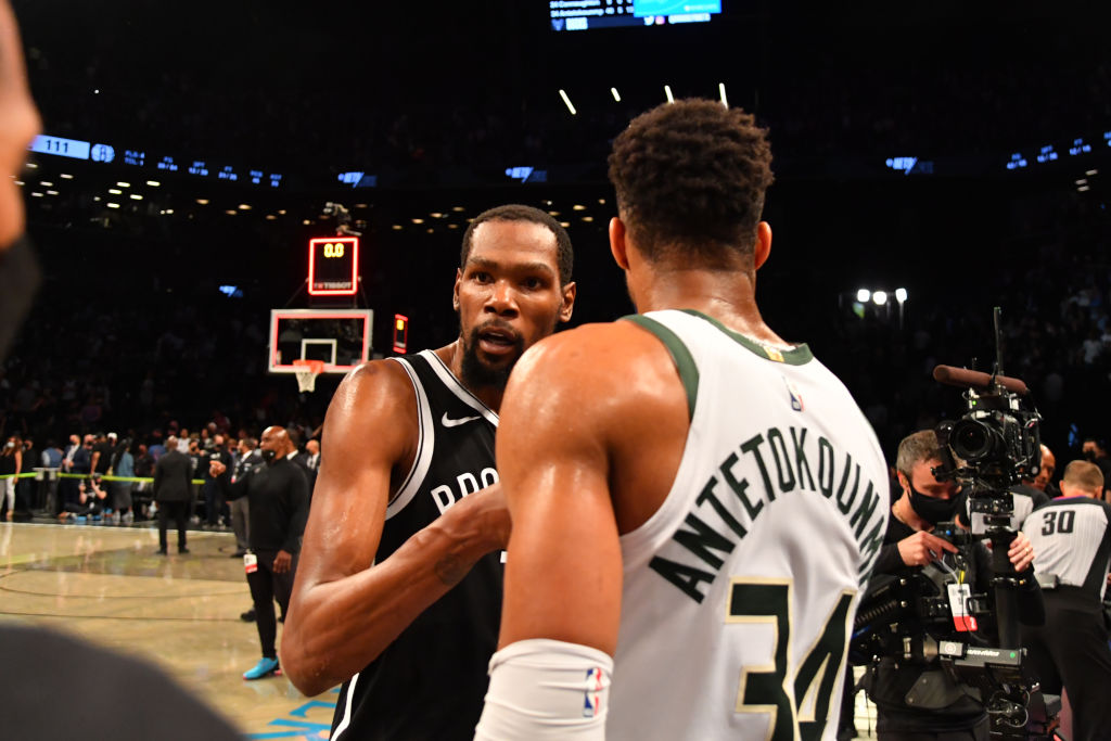 Kevin Durant and Giannis Antetokounmpo