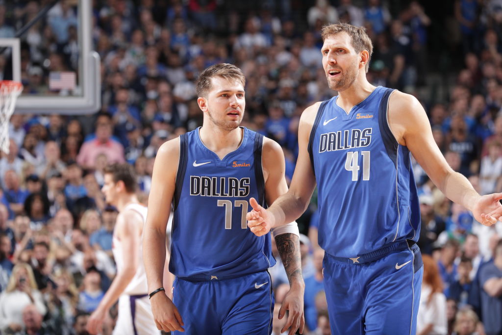 Dirk Nowitzki and Luka Doncic