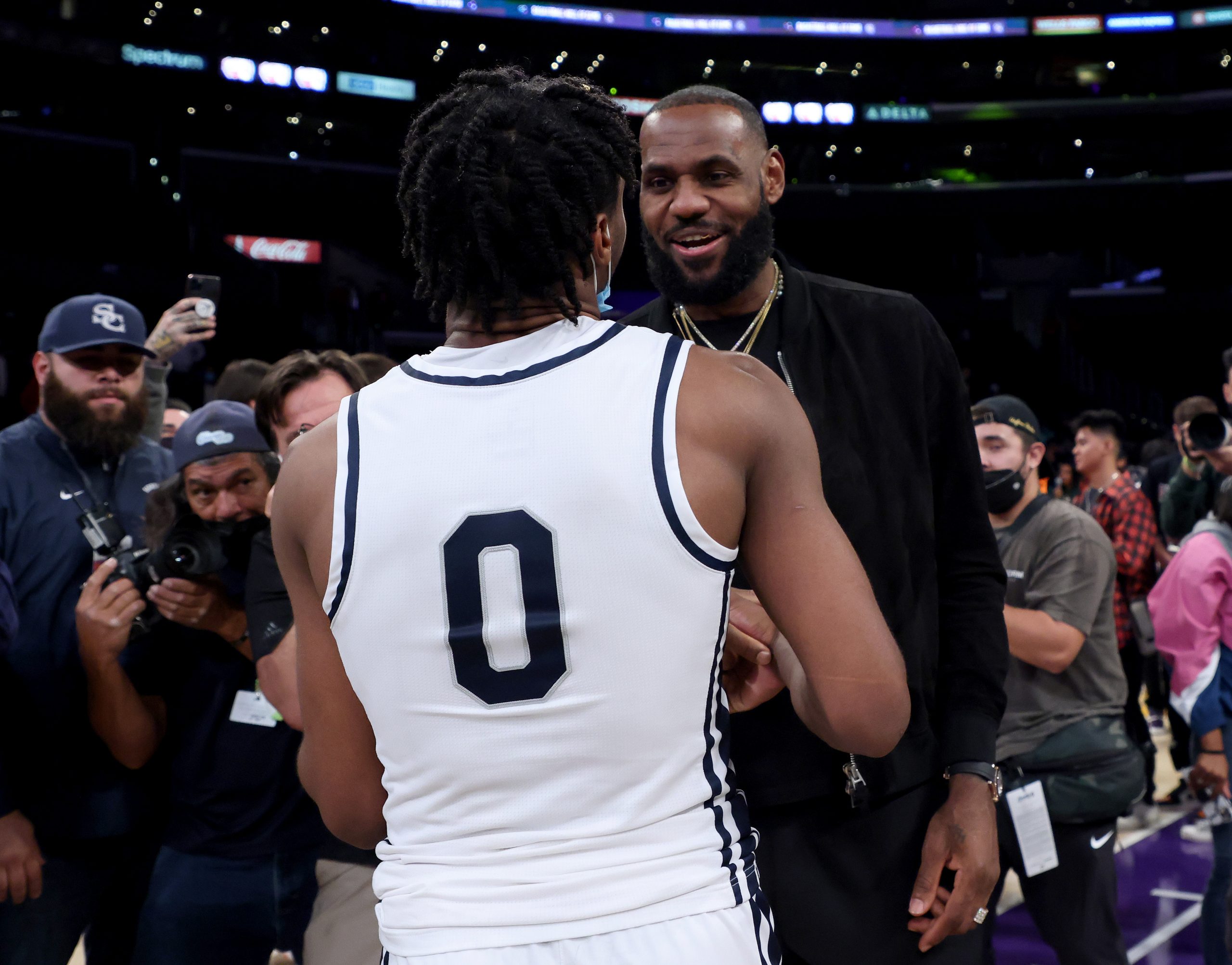 Bronny James and LeBron James