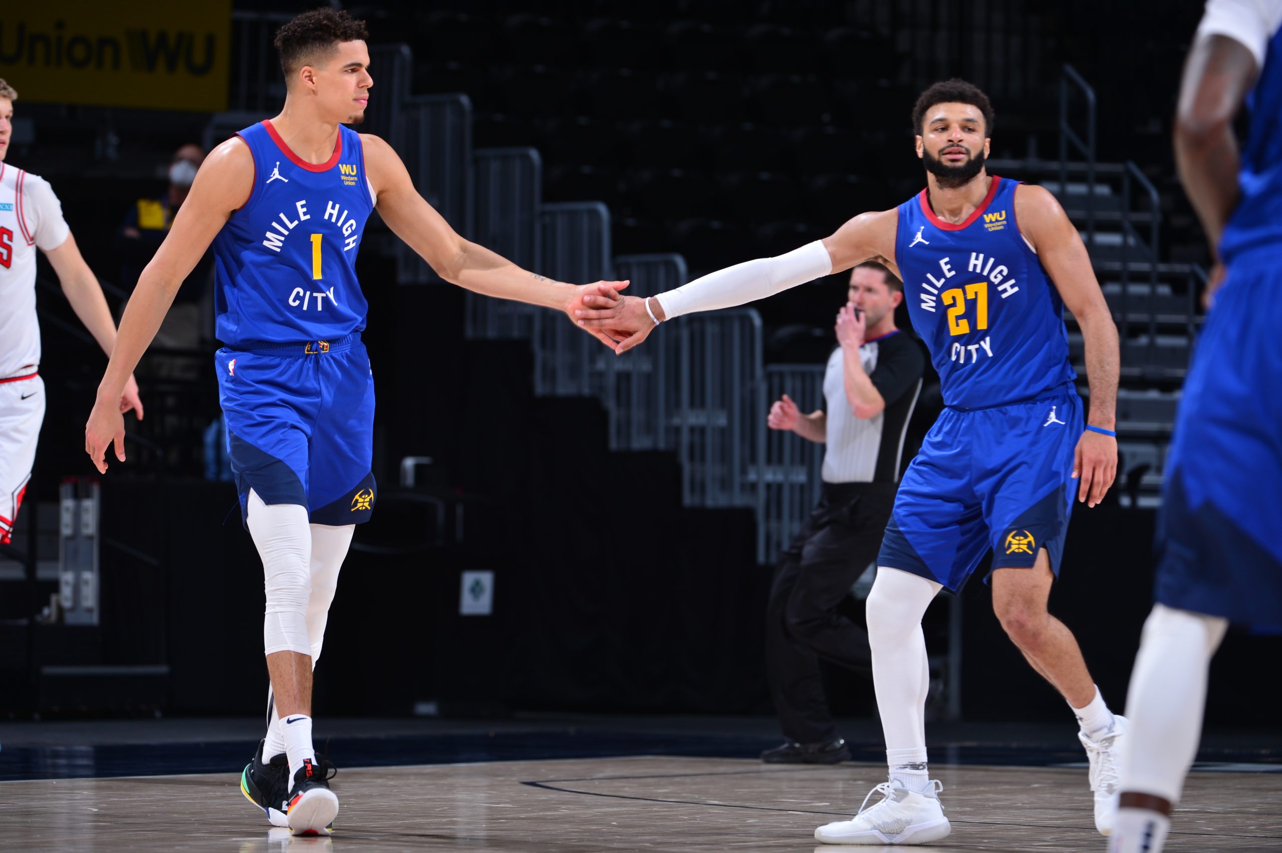 Jamal Murray and Michael Porter Jr. of the Denver Nuggets